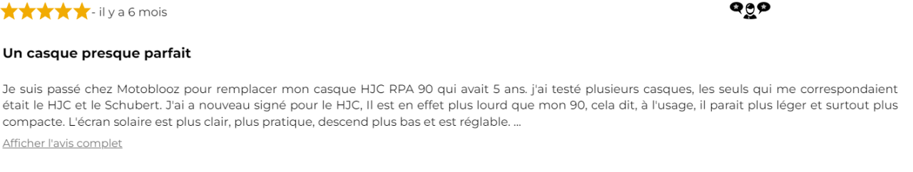 avis client HJC RPHA 91