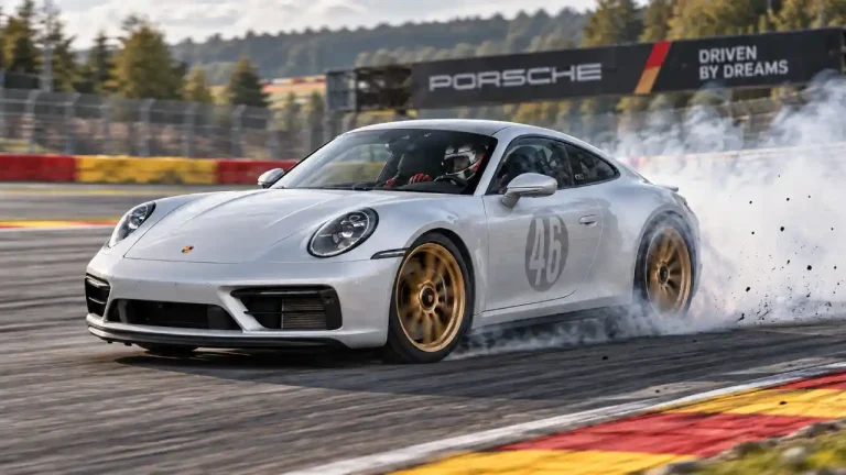 porsche 911 en dérive sur circuit