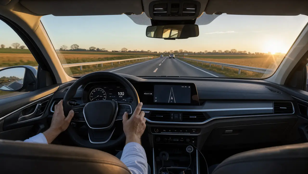 conducteur au volant d'une voiture de location